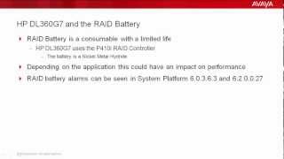 How to Status the HP DL360G7 RAID Battery on Avaya System Platform [upl. by Cowie]