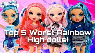 RANKING MY TOP 5 LEAST FAVORITE RAINBOW HIGH DOLLS as of November 2023  Tier lists with Lizzie [upl. by Nele]