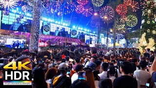 4K HDR 🇹🇭  Bangkok New Years Eve 2023  2024 Walking Tour  Times Square of Asia BangkokThailand [upl. by Joelle]