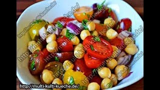 Kichererbsen Tomatensalat  multikultikuechede [upl. by Nedak]