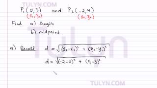 finding length and midpoint of line segment [upl. by Emmy]