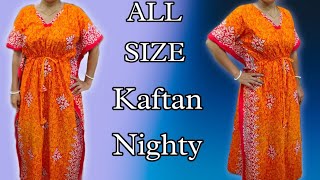 Readymade method janiye Kaftan nighty cuttingamp stitching karne kakaftan nighty making [upl. by Rozele]