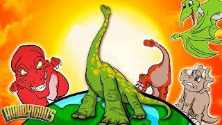 Giant Dinosaurs Cartoons and Songs  Dinostory By Howdytoons [upl. by Annavas268]