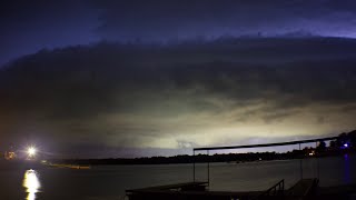 Overnight Shelf Cloud Rolls Into Mozingo Lake  Near Maryville Missouri  8262023 [upl. by Ardnaz]