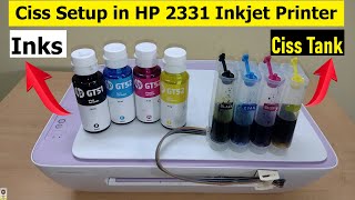 Ciss Kit Installation in HP Deskjet 2331 Inkjet Printer  Ciss Kit Setup for HP 805 Ink Cartridge [upl. by Lionello]