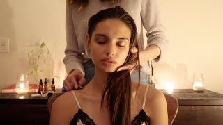 ASMR  Night massage with gua sha herbs natural oils soft spoken [upl. by Modla]