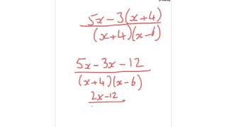 AQA Further Maths GCSE 2015 Paper 1 Q8  Algebraic Fractions [upl. by Louella182]