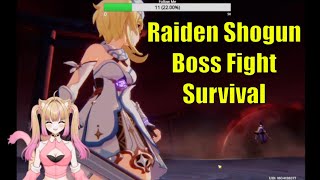 Trying to survive from Raiden Shogun Boss Fight Milameowz  Genshin Impact [upl. by Sirad]