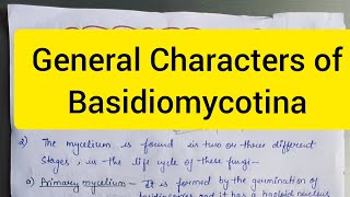 General Characters of Basidiomycotina l Biology By Neha🌻 l [upl. by Eelram]