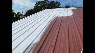 How to Paint a Metal Roof from Rust 2 Restored using Elastomeric Ceramic Insulating Roof Coating [upl. by Nessie]