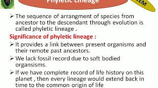 Phyletic lineage biology 1st year chapter 1 lecture 8 [upl. by Itin872]