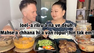 Bawngsa roast dan Kaikuang kan dan Mizo amp Aussie Mukbang prawns beef eating mukbang [upl. by Shellans]