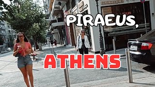 Walking Tour in Athens Greece Pasalimani Piraeus and Municipal Theater Station August 2023 [upl. by Bronez]