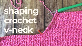 How to Crochet VNeck Decreases on Front Panel for Crochet Top Video Tutorial [upl. by Llennaj]