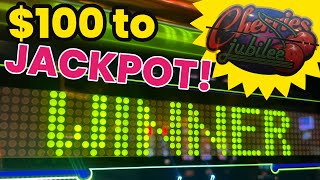 100 Slot Budget 😱 LANDED A BIG JACKPOT 🎰 Cherries jubilee slot machine live play [upl. by Hilary]