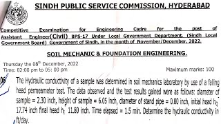 Hydraulic ConductivityFalling Head Permeameter Laboratory TestFull Problem SolutionSoil Mechanics [upl. by Zebedee]