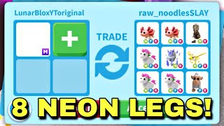 ğŸ˜±ğŸ¤©WOW THEY OFFERED ME 8 NEON LEGS AND AN ALBINO MONKEY FOR MY COOL MEGA ADOPT ME TRADINGadoptme [upl. by Georges723]