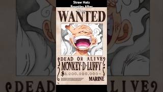 Straw Hats Bounties After Wano strawhatpirates bounties wano onepiece shorts [upl. by Wilow]