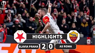 Slavia Praha vs Roma  20  Highlights  UEFA Europa League 202324 [upl. by Adnoluy837]