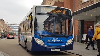 Buses in Exeter High Street February 2019 HD [upl. by Leoni]