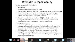 Wernickes Encephalopathy 20th March 2021 [upl. by Levina]