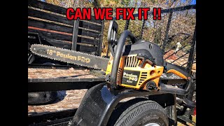 Poulan Pro 42cc Chainsaw was left to rot WILL IT RUN part 1 [upl. by Dorita810]