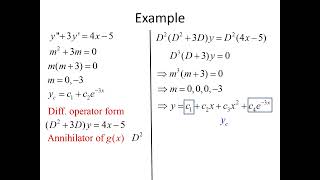 Differential Equations Method of Undetermined Coefficients  Annihilator Approach [upl. by Enilaf]