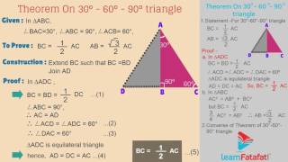 Pythagoras Theorem Class 10 Chapter 2  Part 1 Pythagorean Theorem 30 60 90 Triangle [upl. by Rorke41]