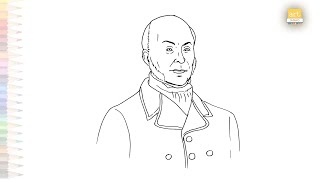 President John Quincy Adams drawing  U S President drawing  How to draw John Quincy Adams easy [upl. by Calmas]