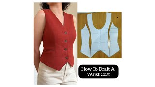 HOW TO DRAFT A WAISTCOAT  WAISTCOAT CUTTING  VEST CUTTING [upl. by Stagg]