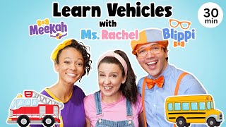 Blippi amp Ms Rachel Learn Vehicles  Wheels on the Bus  Videos for Kids  Tractor Car Truck  More [upl. by Annwahsal151]