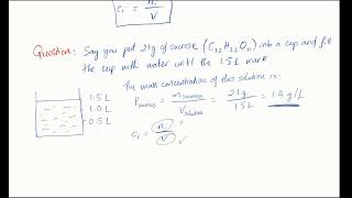 Mass and molar concentrations  Solutions amp Acidity  meriSTEM [upl. by Aketal5]