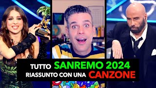 TUTTO SANREMO 2024 riassunto con una CANZONE in meno di 90quot [upl. by Aikrehs]