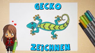 Gecko einfach malen für Kinder  ab 8 Jahren  Malen mit Evi  deutsch [upl. by Stouffer]