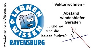 Abstand windschiefer Geraden und Punktberechnung by Lernen amp Wissen [upl. by Kcirddot693]