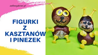 Ja zrobić ludziki i zwierzęta z kasztanów i pinezek  dla dzieci  DIY  Zrób to sam [upl. by Pricilla]