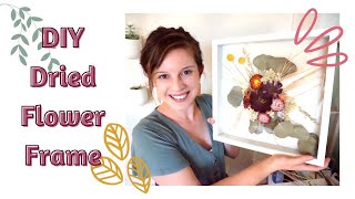 HOW TO MAKE A DRIED FLOWER SHADOW BOX  FARMHOUSE WALL ART  FLOWER FRAME  DIY FARMHOUSE DECOR [upl. by Rodolph]