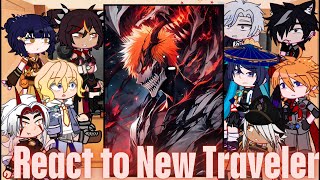 Genshin impact react to ichigo kurosaki as New Traveler  Gacha life reaction  aether  Bleach [upl. by Ithaman]