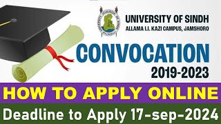 University of Sindh Convocation  Sindh University announced Convocation for 20192023 batches [upl. by Ephrem]