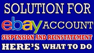 HOW TO REINSTATE EBAY PERMANENTLY SUSPENDED ACCOUNT  STEP BY STEP GUIDE  AMAZON TIPS OFFICIAL [upl. by Naihs]