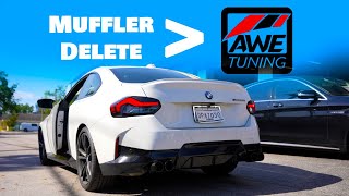 2024 BMW M240i Muffler delete  BEAST  Quad M performance Carbon fiber tips [upl. by Sexela]