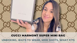 Gucci Marmont Super Mini unboxing 🖤 What fits Ways to wear Modshots and more [upl. by Ragan]