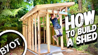 BUILDING A LEAN TO SHED  START TO FINISH Part 1 of 2 [upl. by Fonsie202]