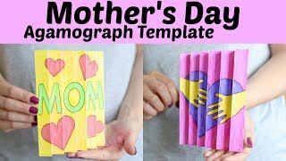 Mothers day craft for kids  agamograph template [upl. by Einhoj]