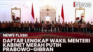 FULL Daftar Lengkap Wakil Menteri Kabinet Merah Putih PrabowoGibran [upl. by Hgeilyak]