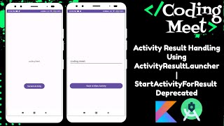 Activity Result Handling Using ActivityResultLauncher  StartActivityForResult Deprecated  Kotlin [upl. by Adorl]