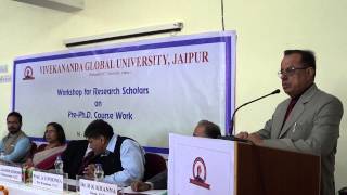 Inaugural speech in quotWorkshop for Research Scholarsquot in VIT Campus Jaipur [upl. by Siroval535]