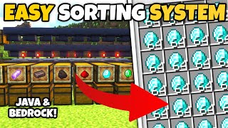 Minecraft AUTOMATIC Sorting System  Easy amp Expandable TUTORIAL 121 [upl. by Jannery]