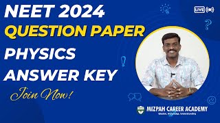 🔴 Live  NEET 2024 Answer Key Discussion  Question Paper Analysis  NEET 2024 Answer Key Download [upl. by Hay]