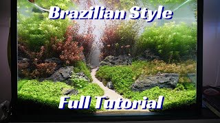 Simple Brazilian Style Aquascape Full Tutorial [upl. by Donaldson]